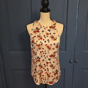 NWOT A.L.C. Cream Silk Racerback Flowy Floral Tank Size 4
